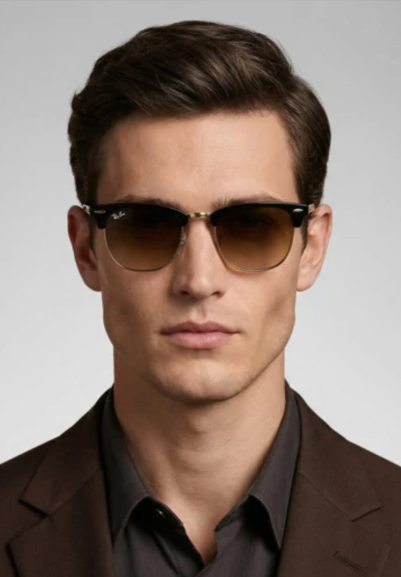 عینک آفتابی ( Ray-Ban ) ری بن کلاب مستر زنانه و مردانه مدل RB3016 رنگ لنز و فریم قهوه ای