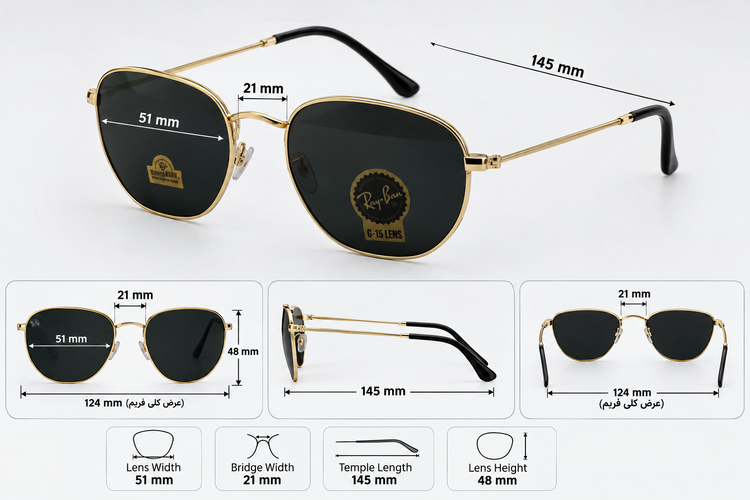 عینک آفتابی ( Ray-Ban ) ری بن زنانه و مردانه مدل RB3548 رنگ لنز مشکی